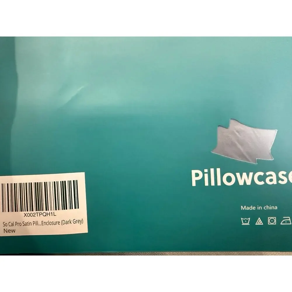 NEW Queen Size Satin Pillowcases Set of 2 Dark Gray Silky Soft